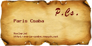 Paris Csaba névjegykártya